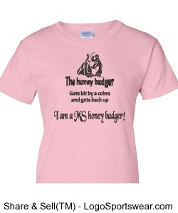 Glitter Cotton Ladies T-shirt \"I am a MS honey badger\" Design Zoom